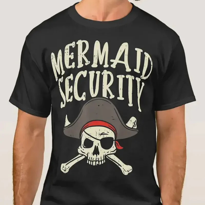 Mermaid Security Pirate Print T-Shirt