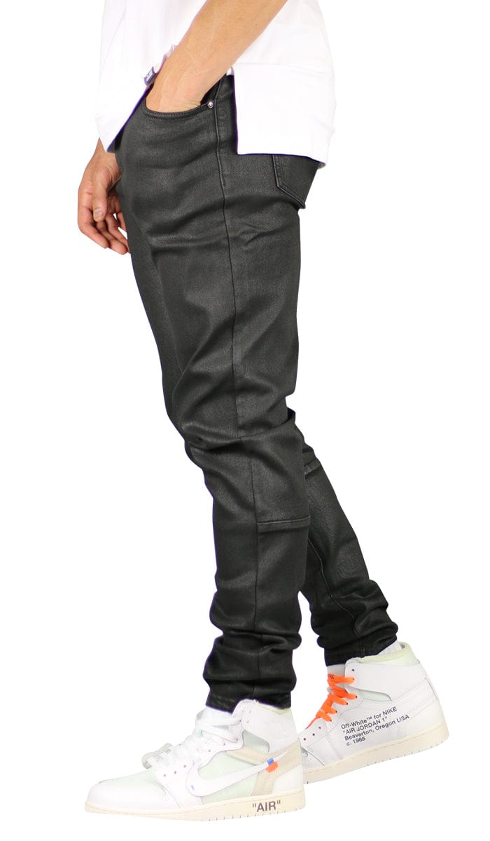 Wax Coated Slim Tapered Jeans - Image 4