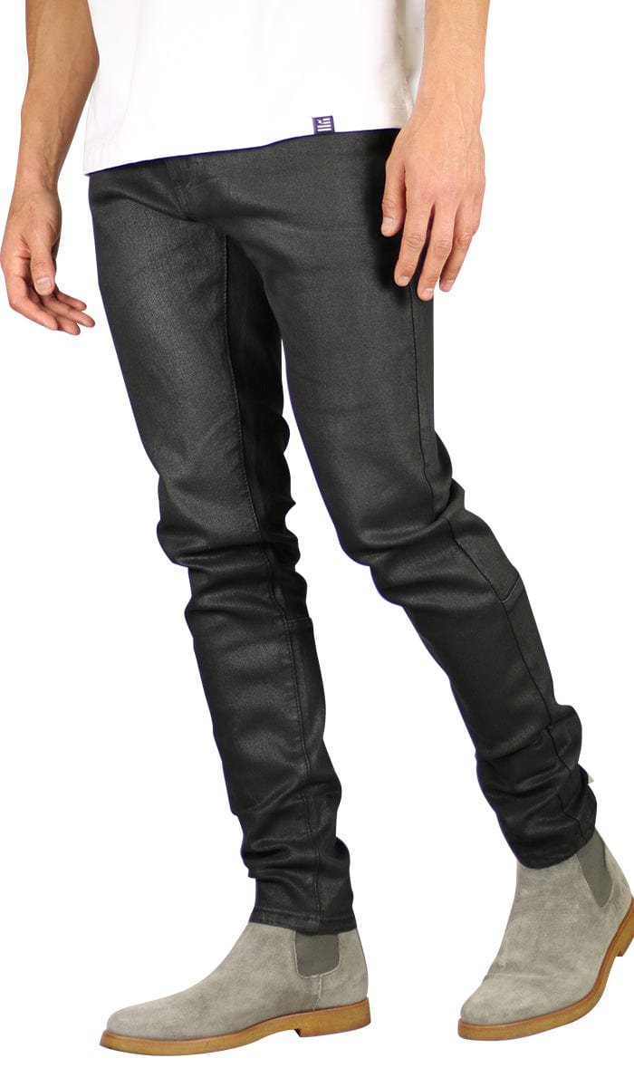 Wax Coated Slim Tapered Jeans - Image 8