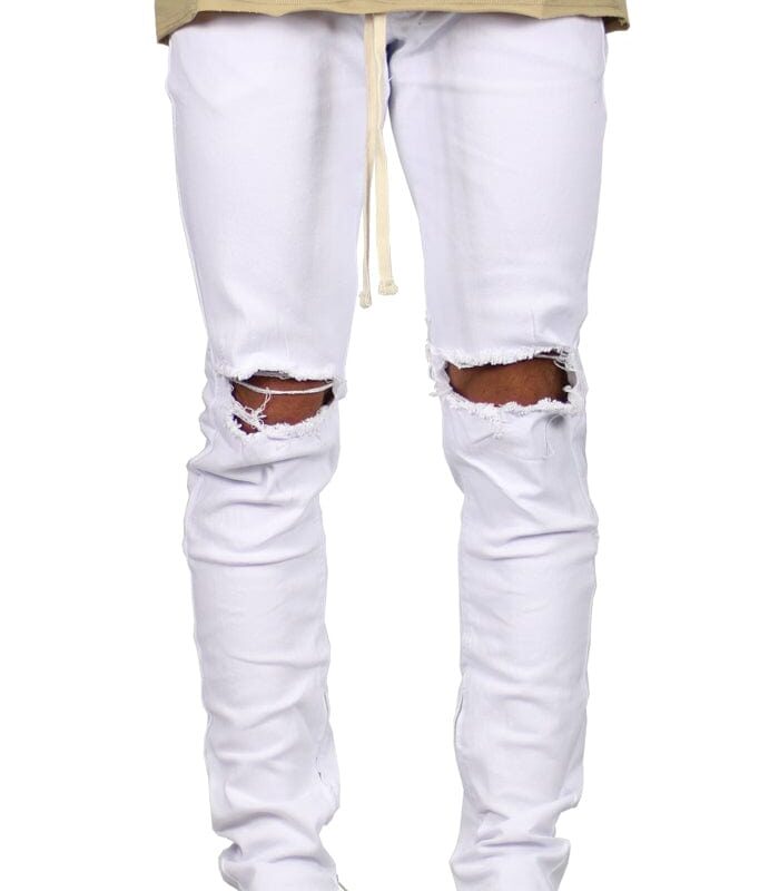 White Nate Zipper Pants