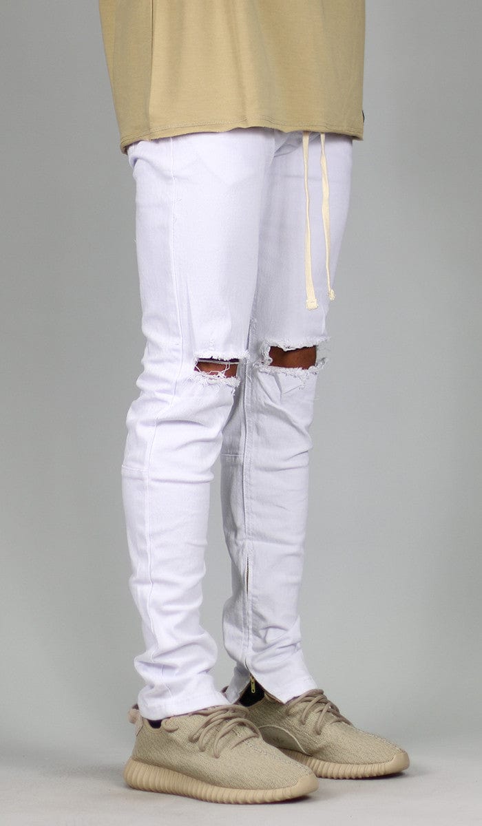 White Nate Zipper Pants - Image 2