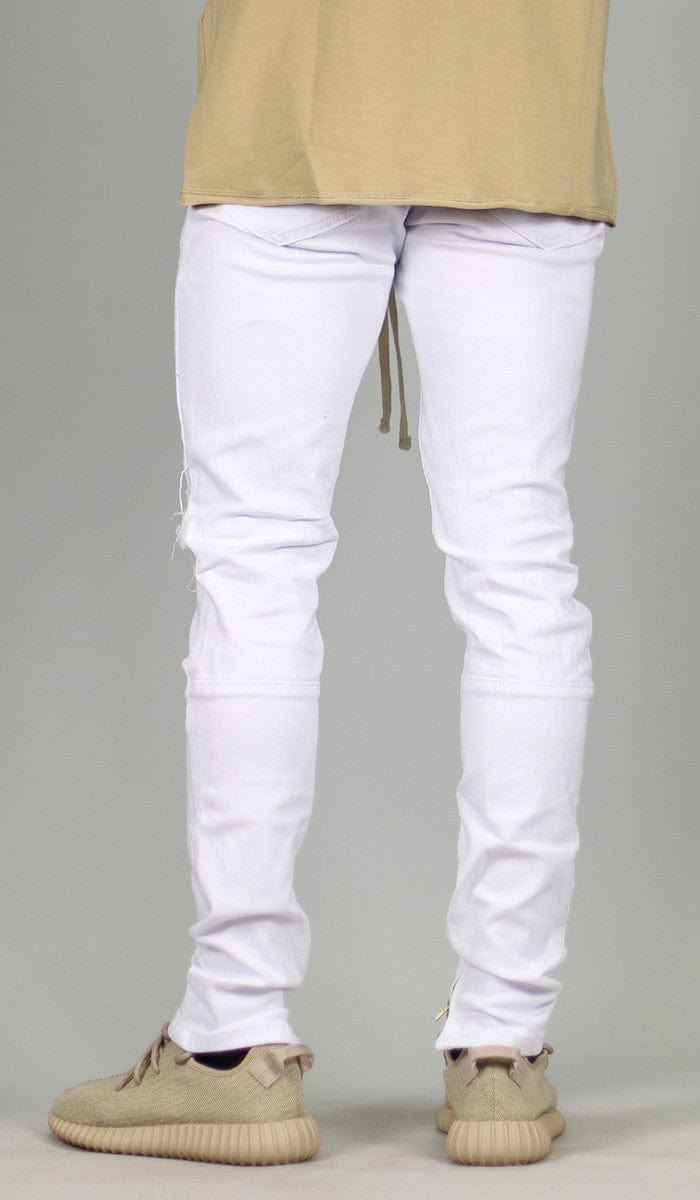 White Nate Zipper Pants - Image 4