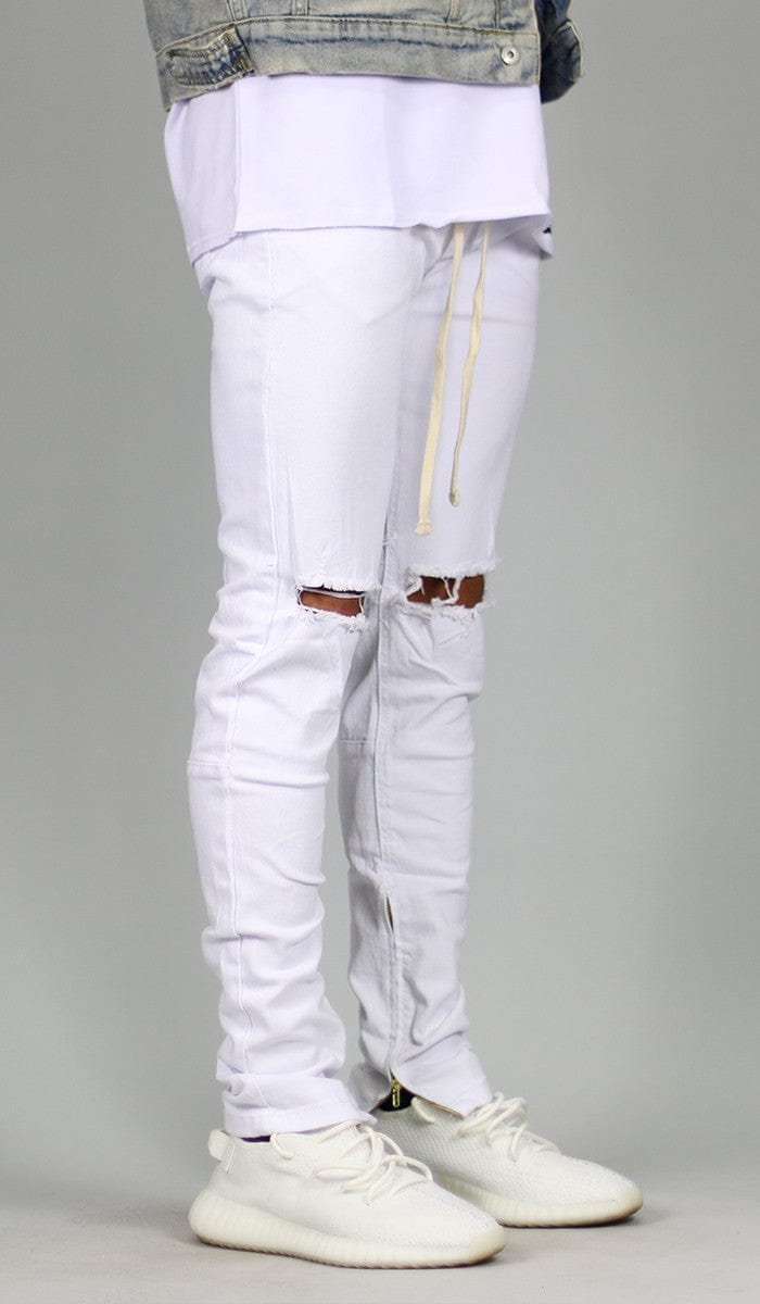 White Nate Zipper Pants - Image 6