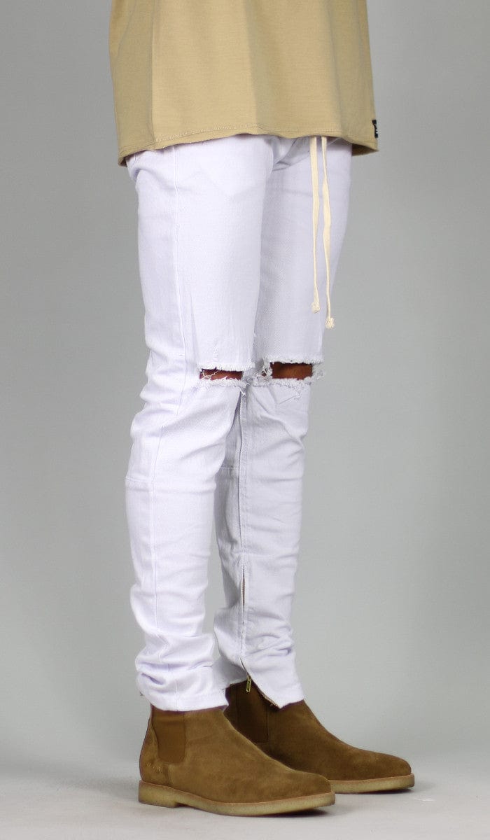 White Nate Zipper Pants - Image 7