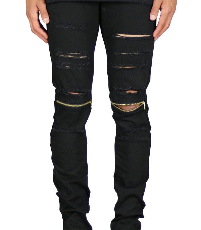 Black Knee Zipper pants