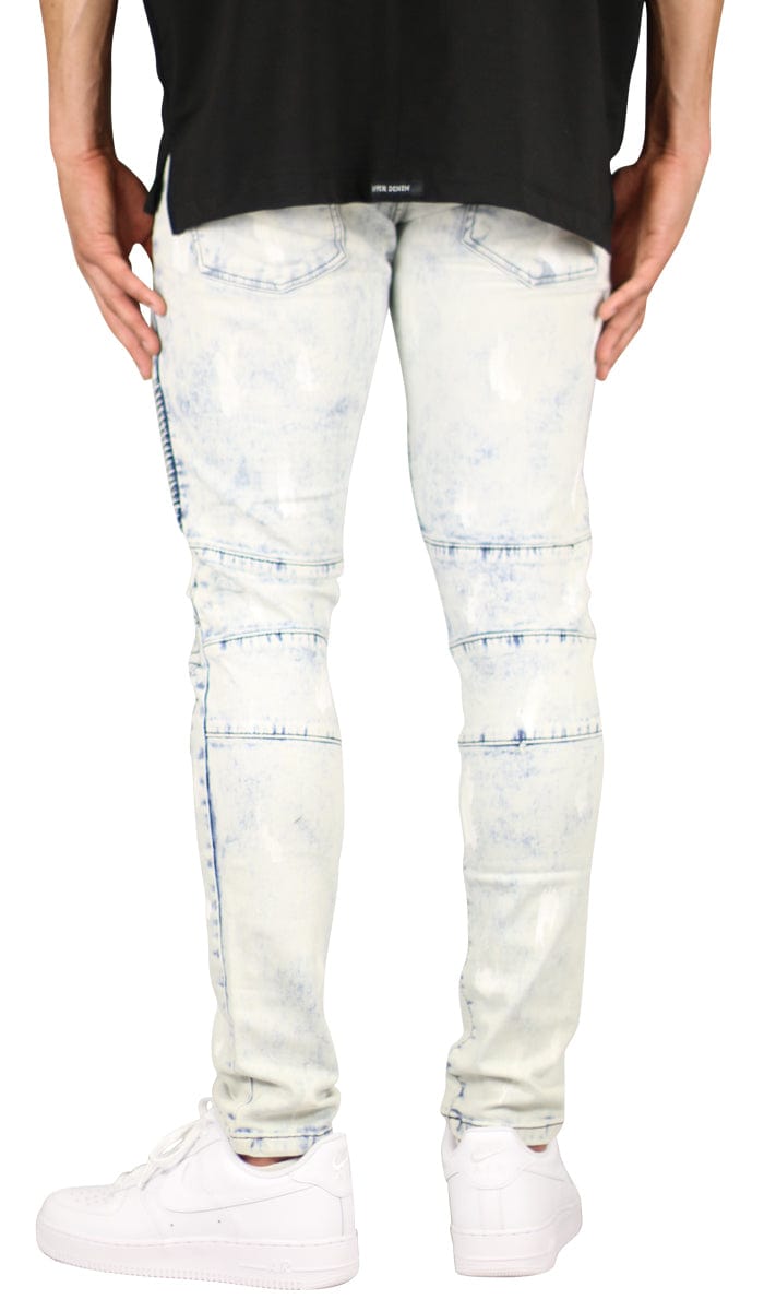Bleach Blue Biker Jeans - Image 5