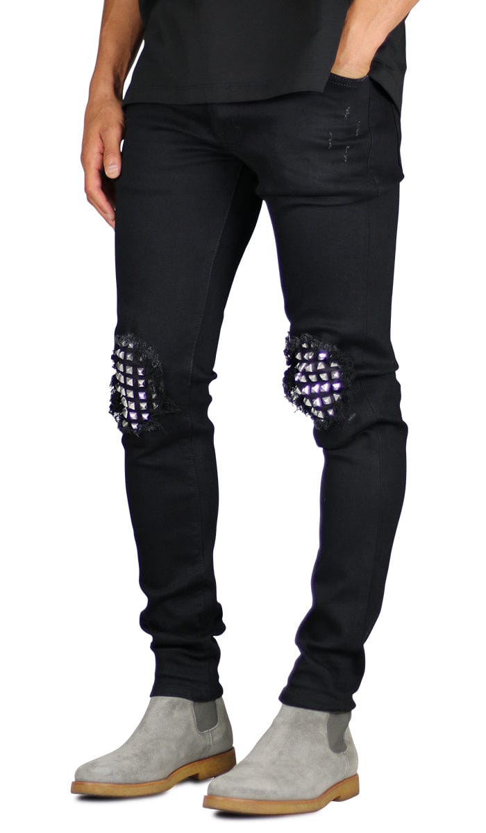 Jet Black Studded Jeans - Image 4