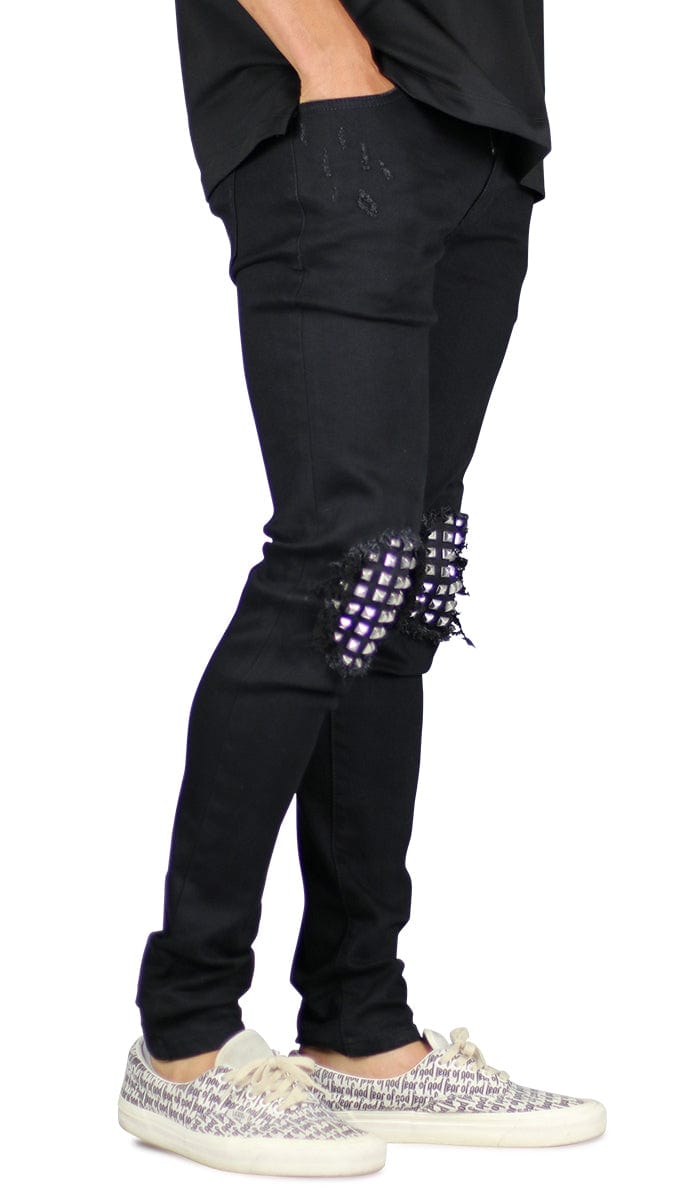 Jet Black Studded Jeans - Image 6