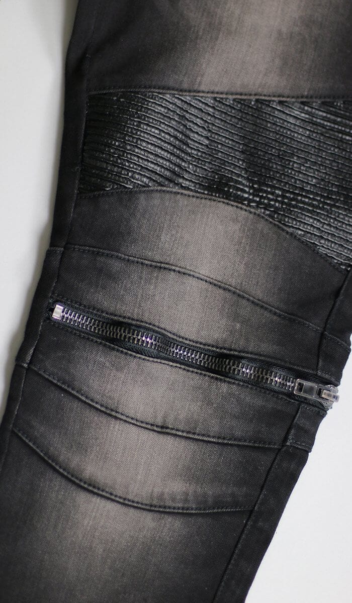 Black Moto Zipper Jeans - Image 14