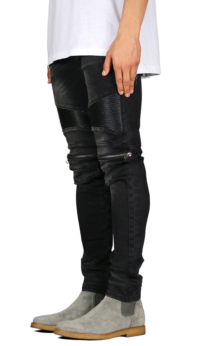 Black Moto Zipper Jeans - Image 2