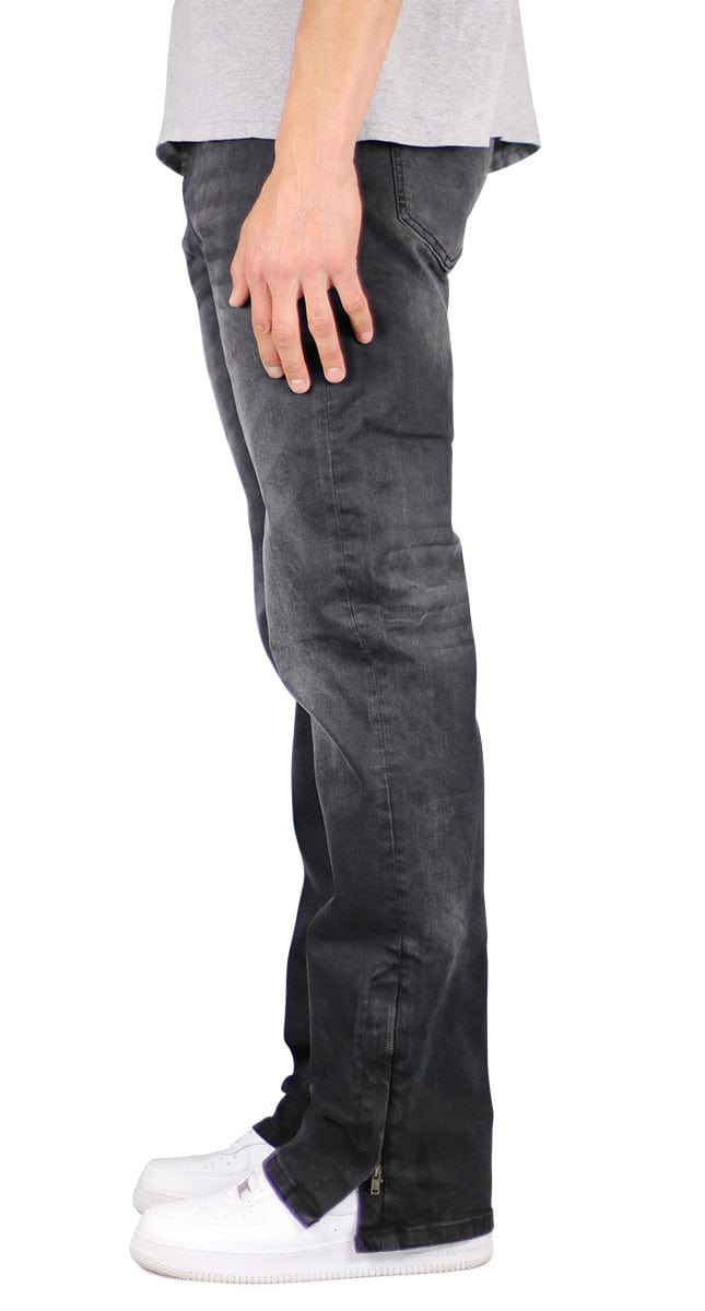 Black Flare Zipper Jeans - Image 3