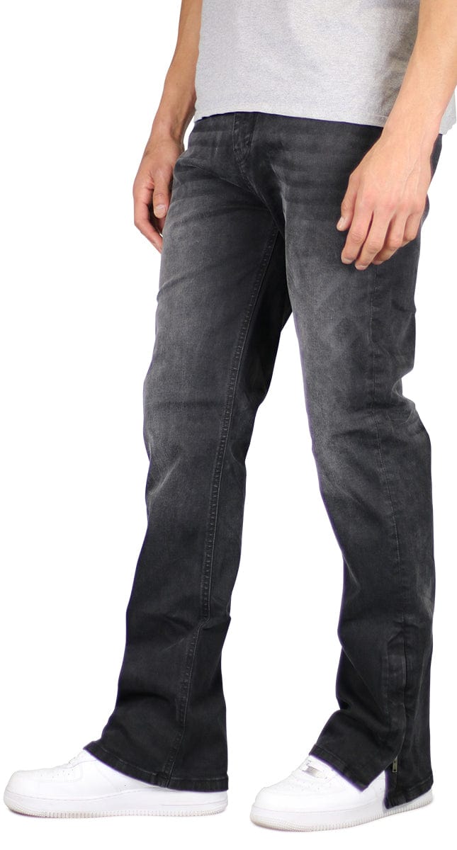 Black Flare Zipper Jeans - Image 5