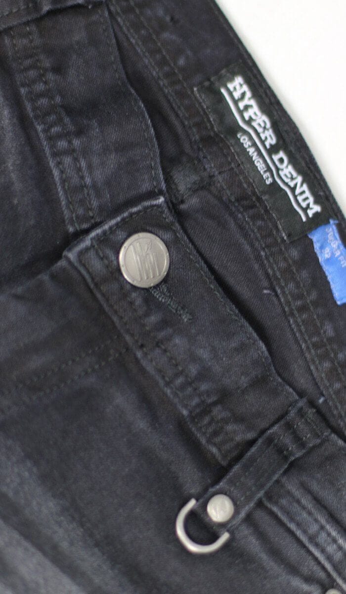 Black Drop Crotch Denim Joggers - Image 13