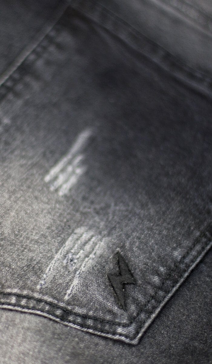 Black Drop Crotch Denim Joggers - Image 14