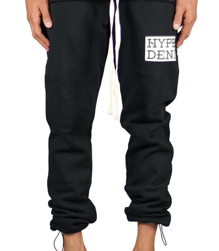 Black Cord Lock Sweat Pants