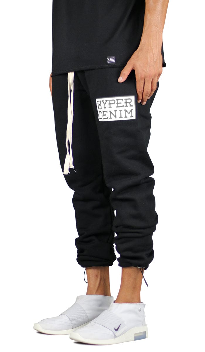 Black Cord Lock Sweat Pants - Image 3