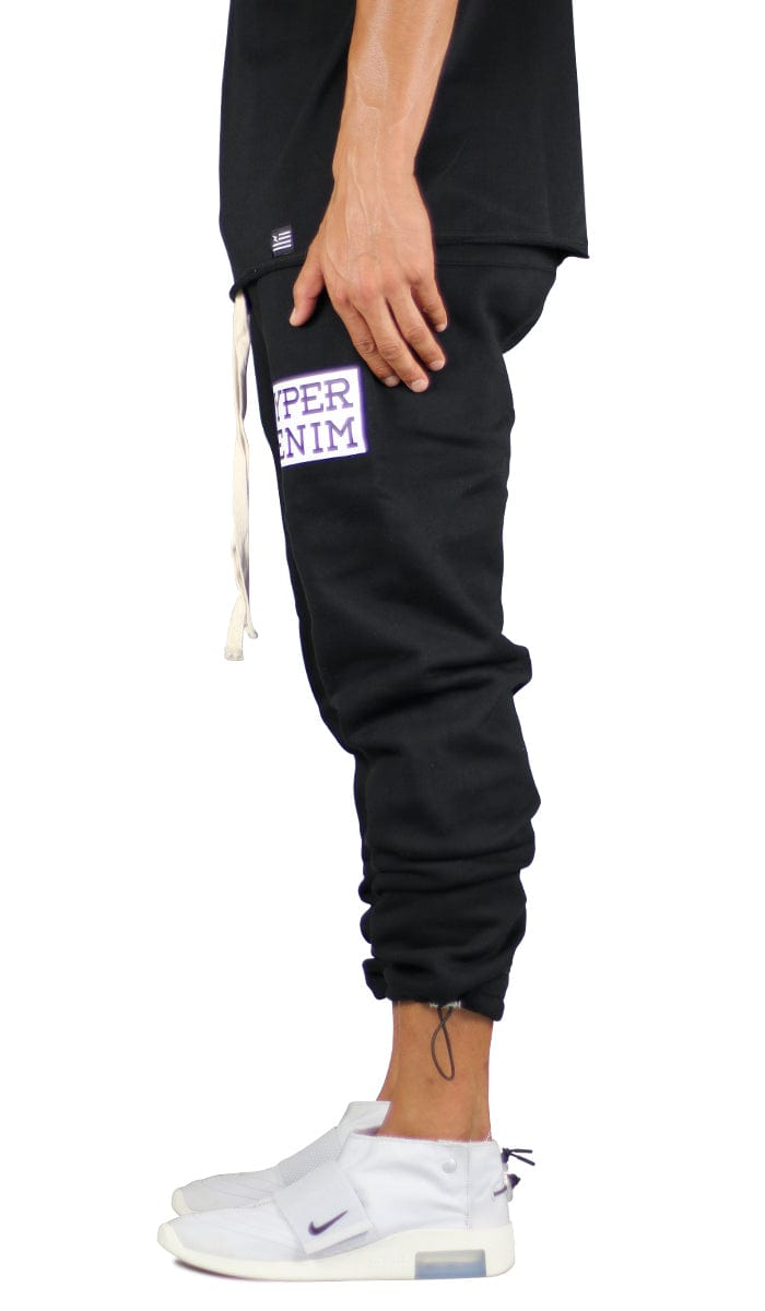 Black Cord Lock Sweat Pants - Image 4