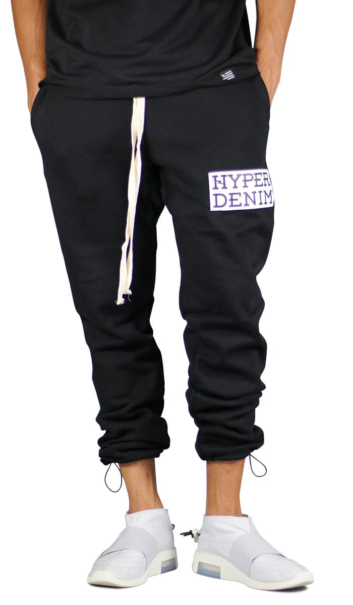 Black Cord Lock Sweat Pants - Image 6