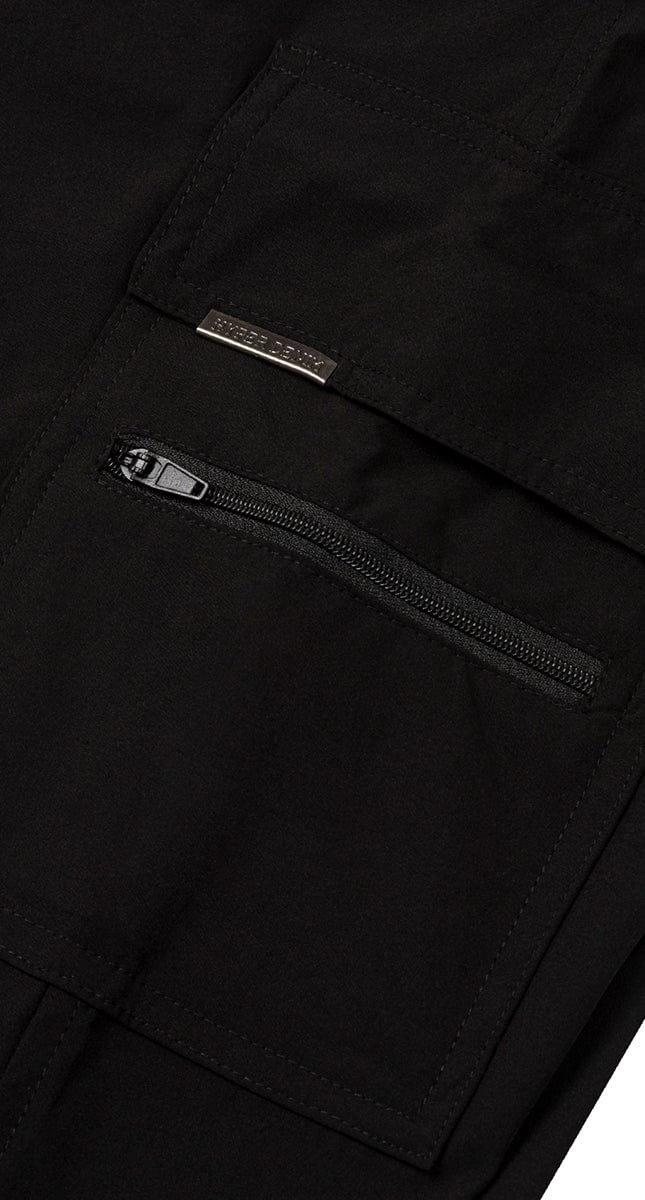 Black Cool Nylon Zipper Pants - Image 8