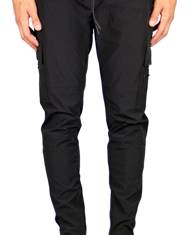 Black Cool Nylon Zipper Pants