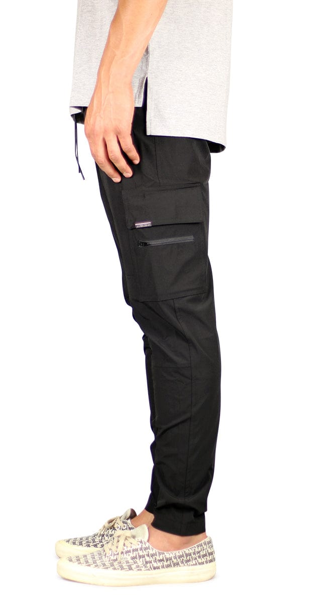 Black Cool Nylon Zipper Pants - Image 2