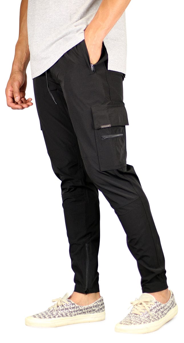 Black Cool Nylon Zipper Pants - Image 4