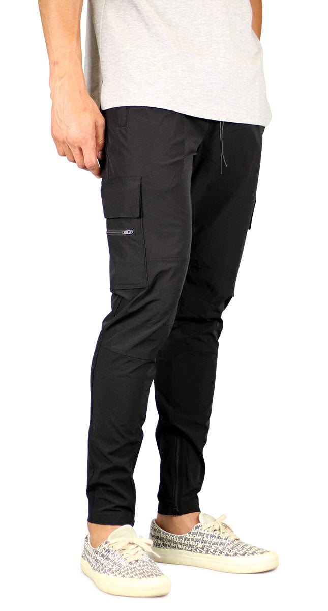 Black Cool Nylon Zipper Pants - Image 5