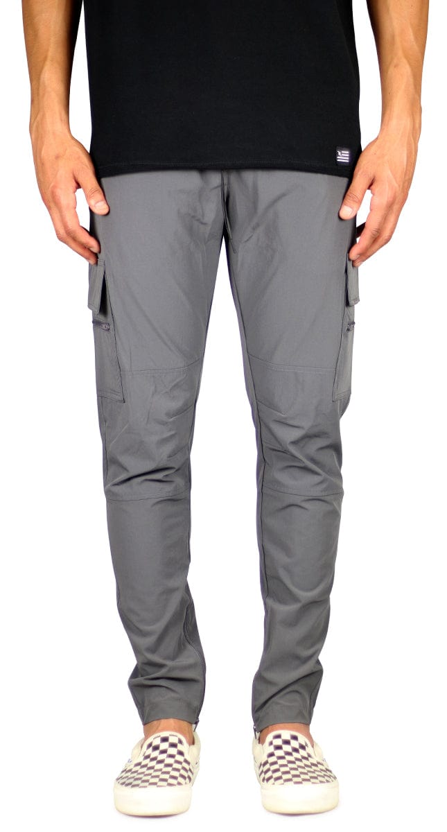 Charcoal Cool Nylon Zipper Pants