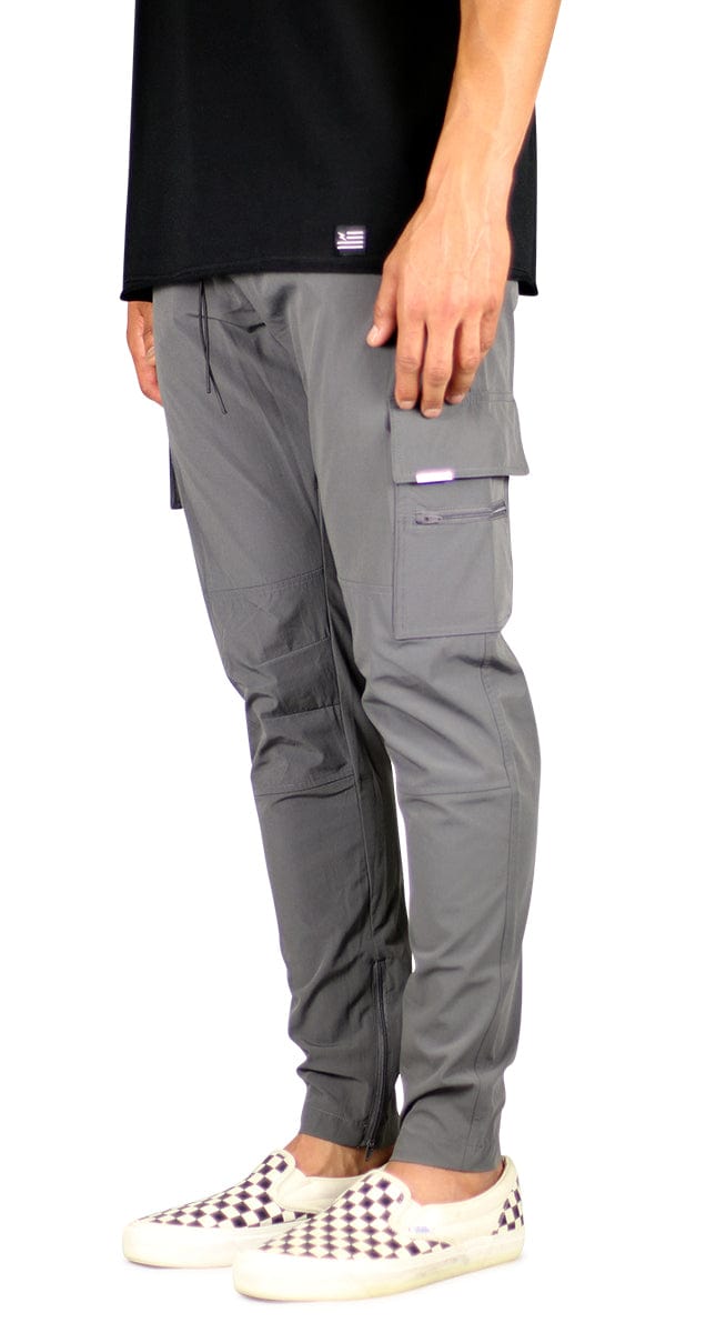 Charcoal Cool Nylon Zipper Pants - Image 2
