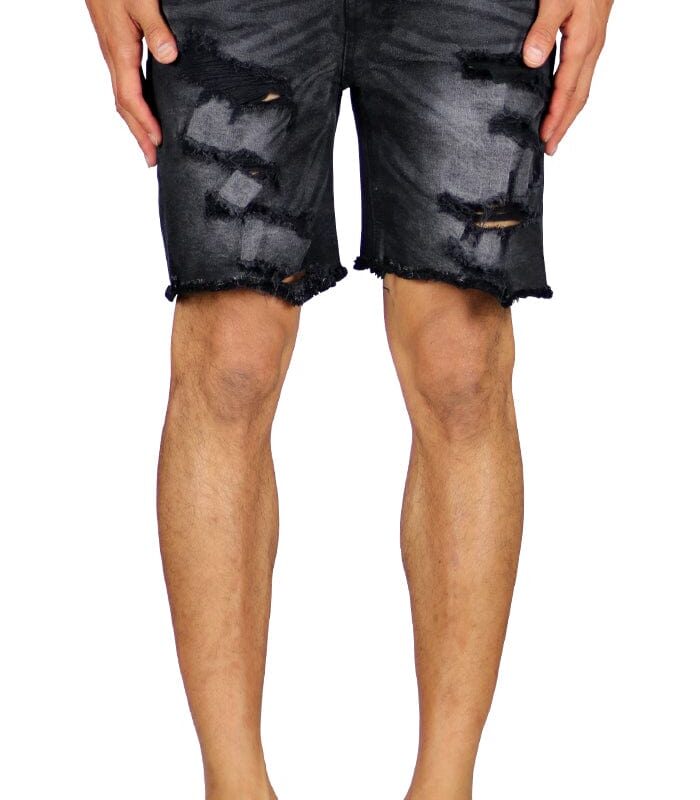 Black Thrasher Denim Shorts