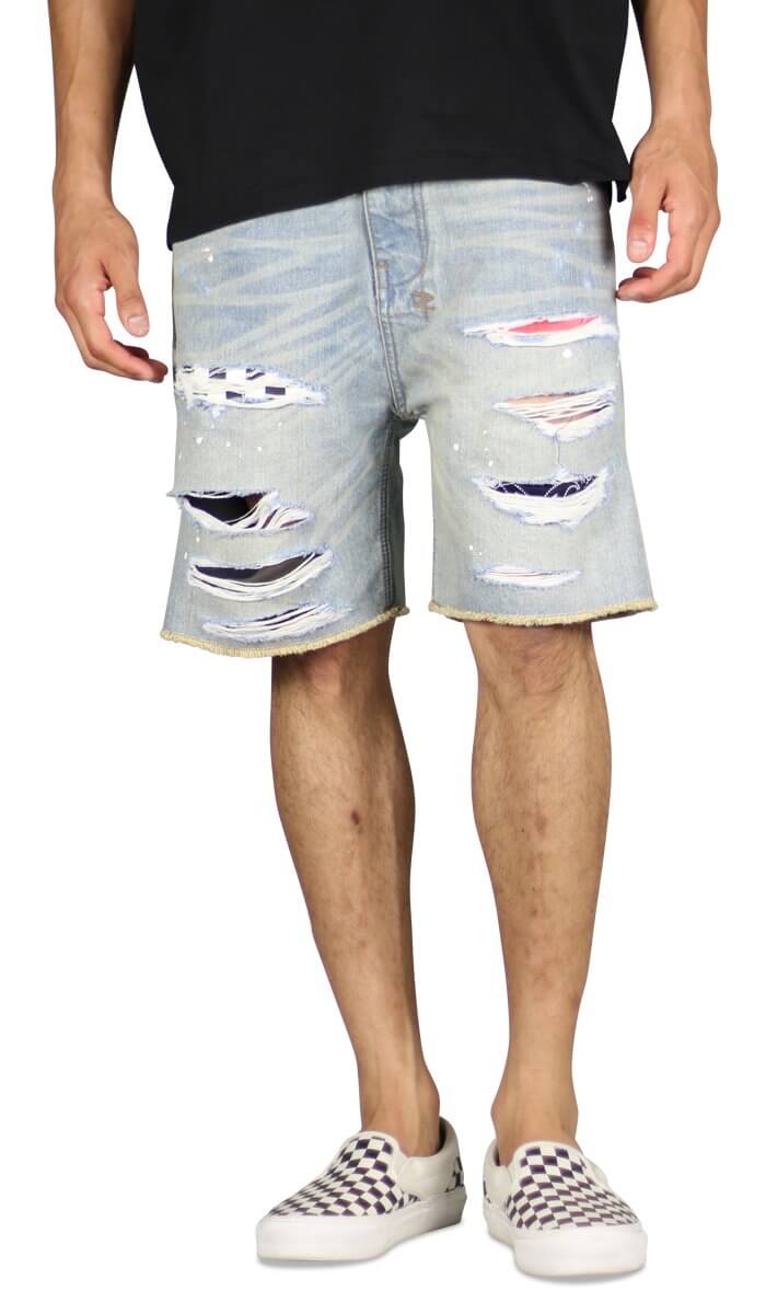 Indigo Patch Denim Shorts - Image 6