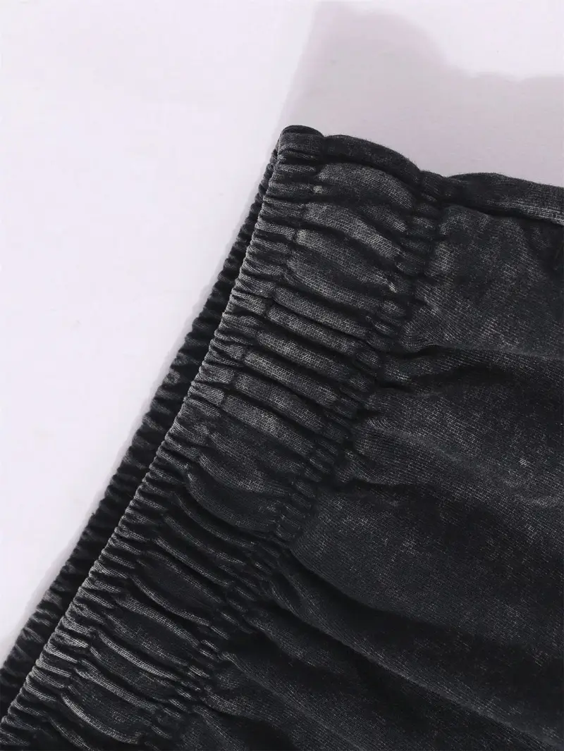 Men'S Vintage Washed Shorts with Artistic Illustration - Comfortable - Image 2